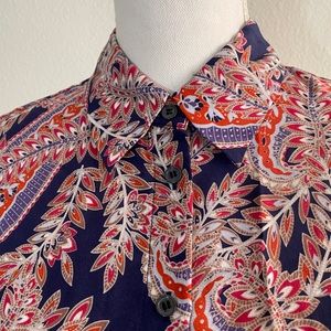 Joe Fresh silk button down shirt